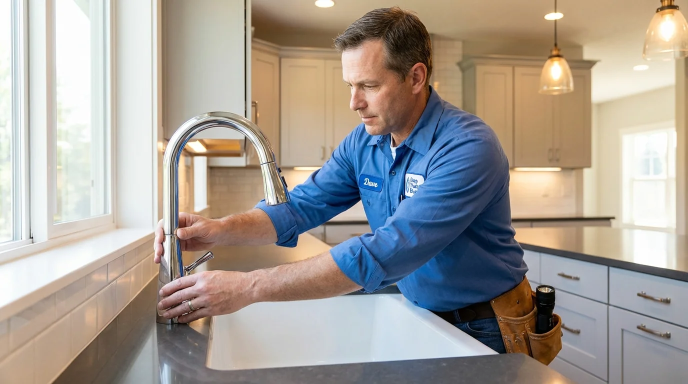 Kitchen faucet installation by Johns Plumbing LLC in Pleasant Valley